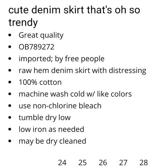 Free People Distressed Cut Off Mini Skirt Size 31 - Picture 3 of 11